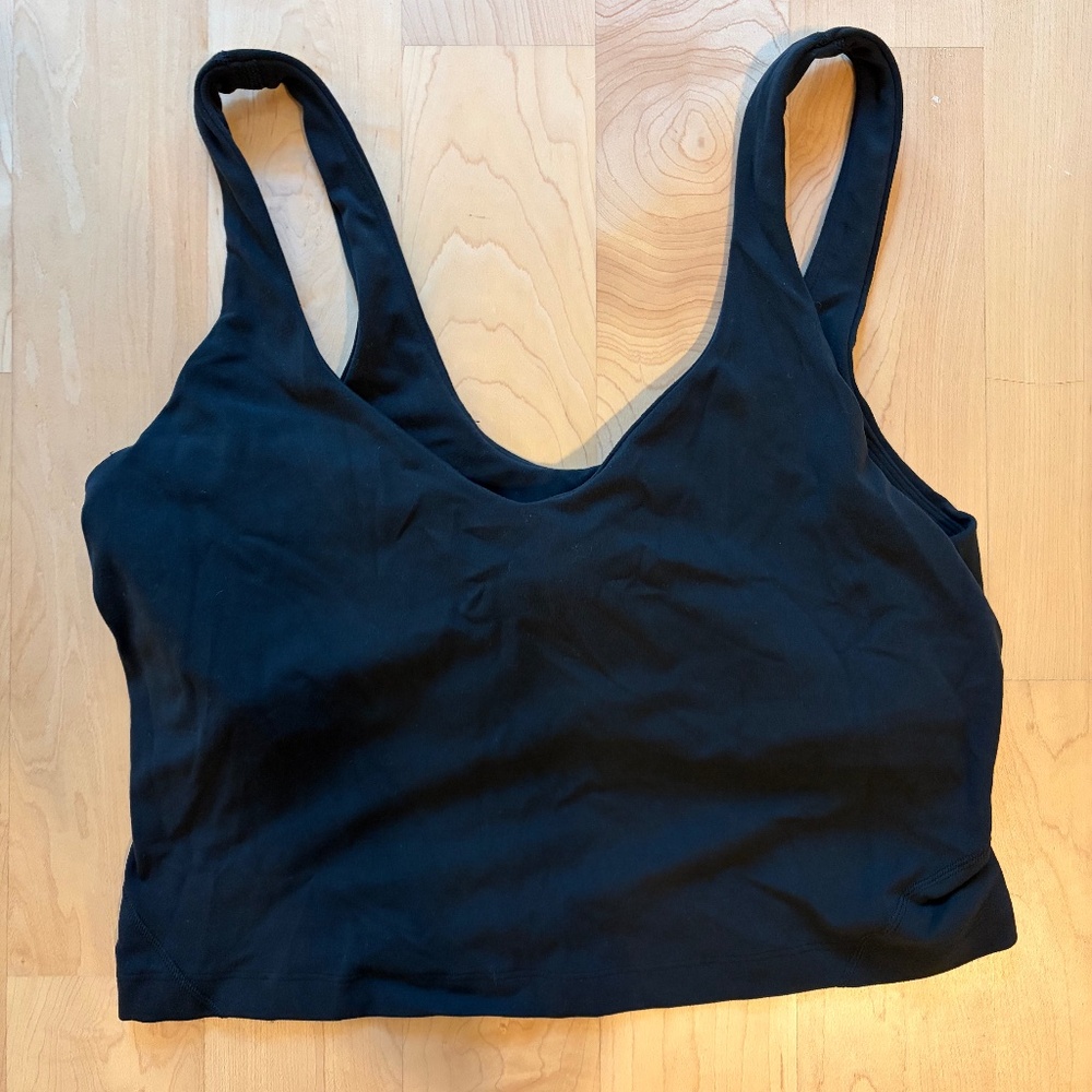 Lululemon Black Cropped Tank Size 10